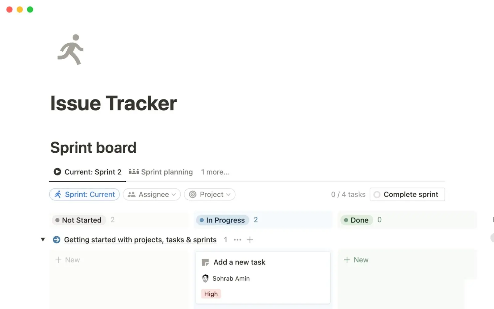 Issue tracker template