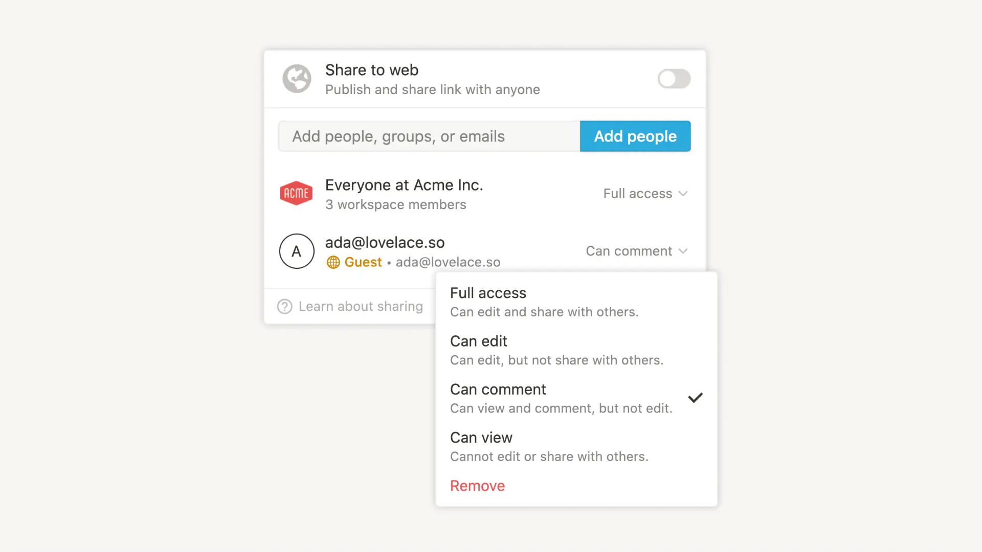 Partage et autorisations